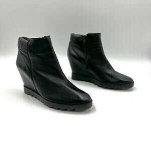 ASH Iron Wedges Black Bootie Leather Ankle Boots Cyberpunk Rocker Punk